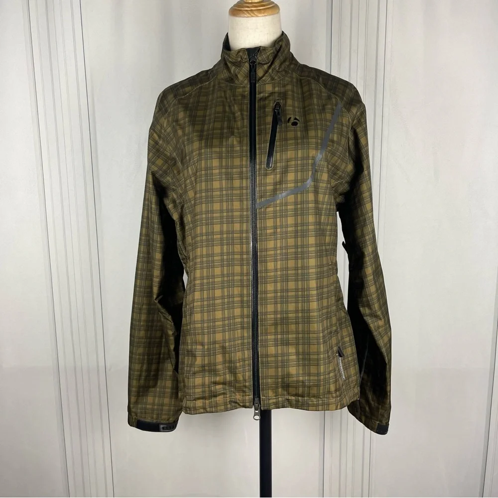 Women’s Bontrager Commuting Shell Rain Jacket,‎ Olive/Black Plaid, Size L